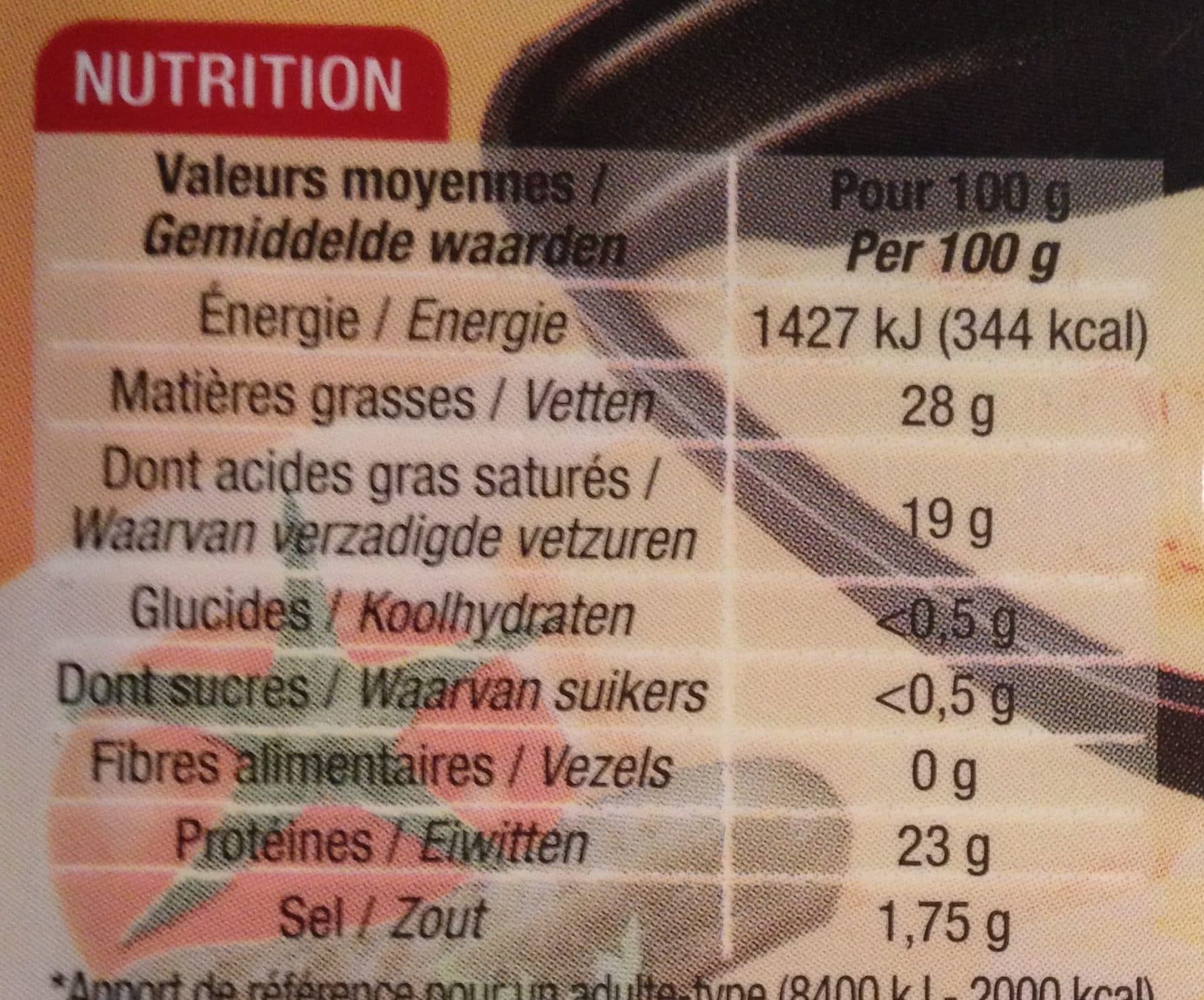 Cora Raclette (28 % MG) en tranches packshot
