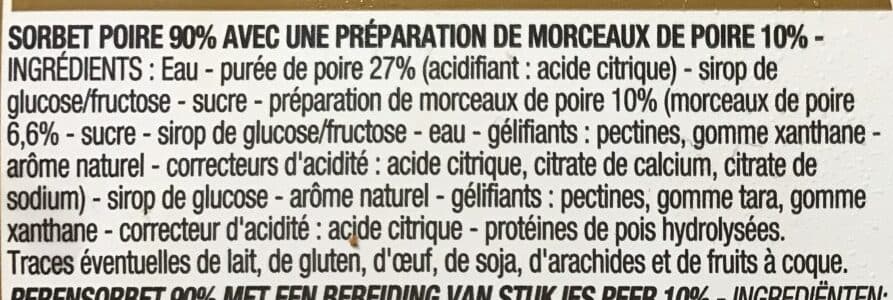 Cora Sorbet Poire 1 Litre packshot