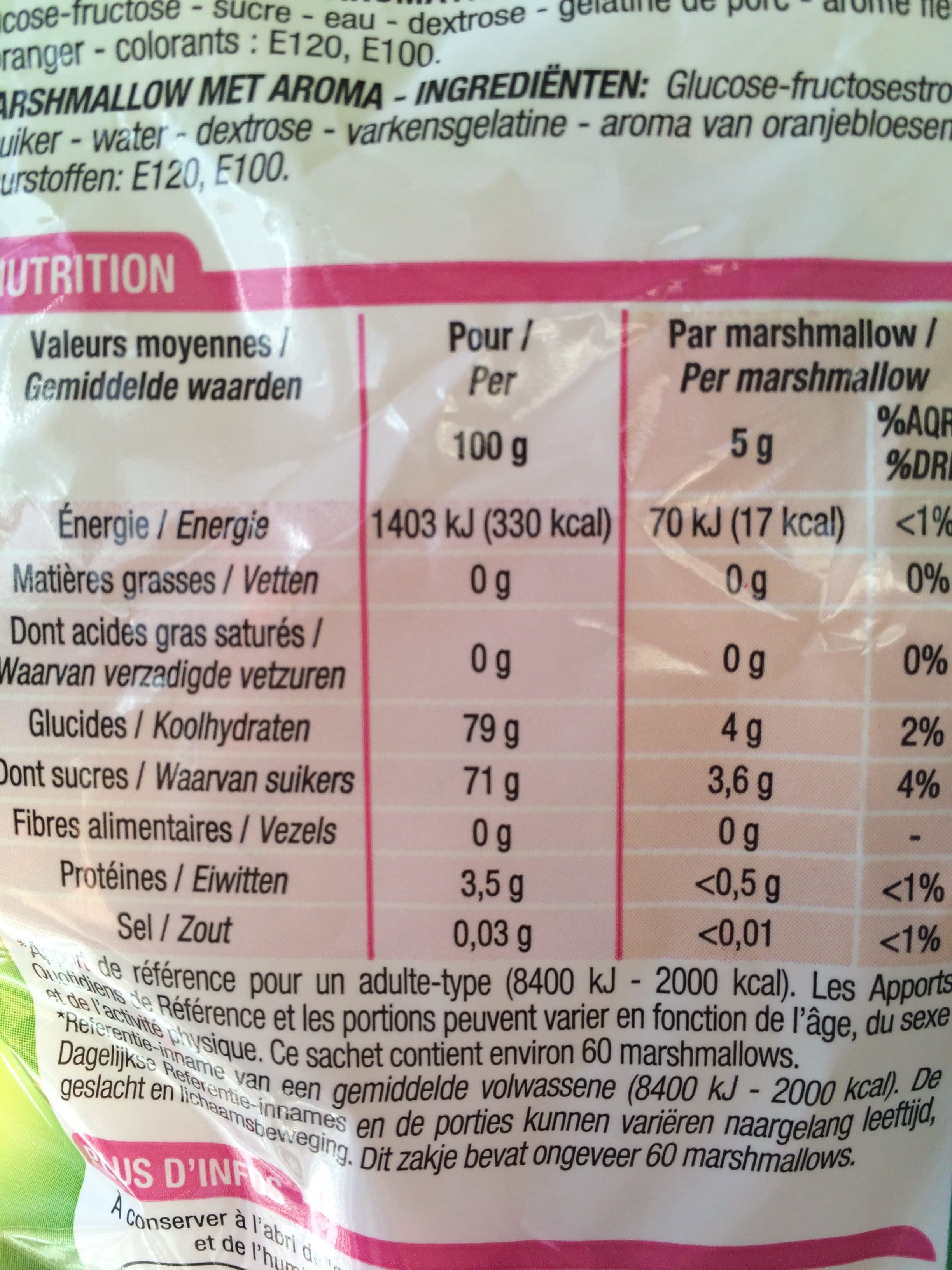 Cora Marshmallows, Paquet De 300 Grammes, Marque Cora packshot