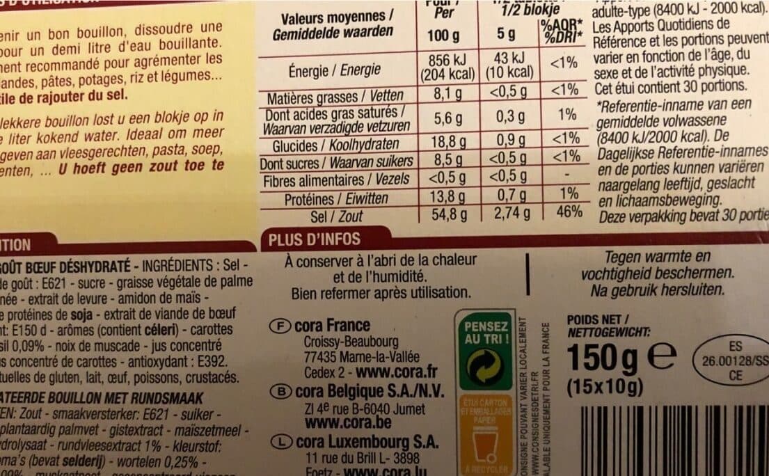 Cora Bouillon goût boeuf packshot