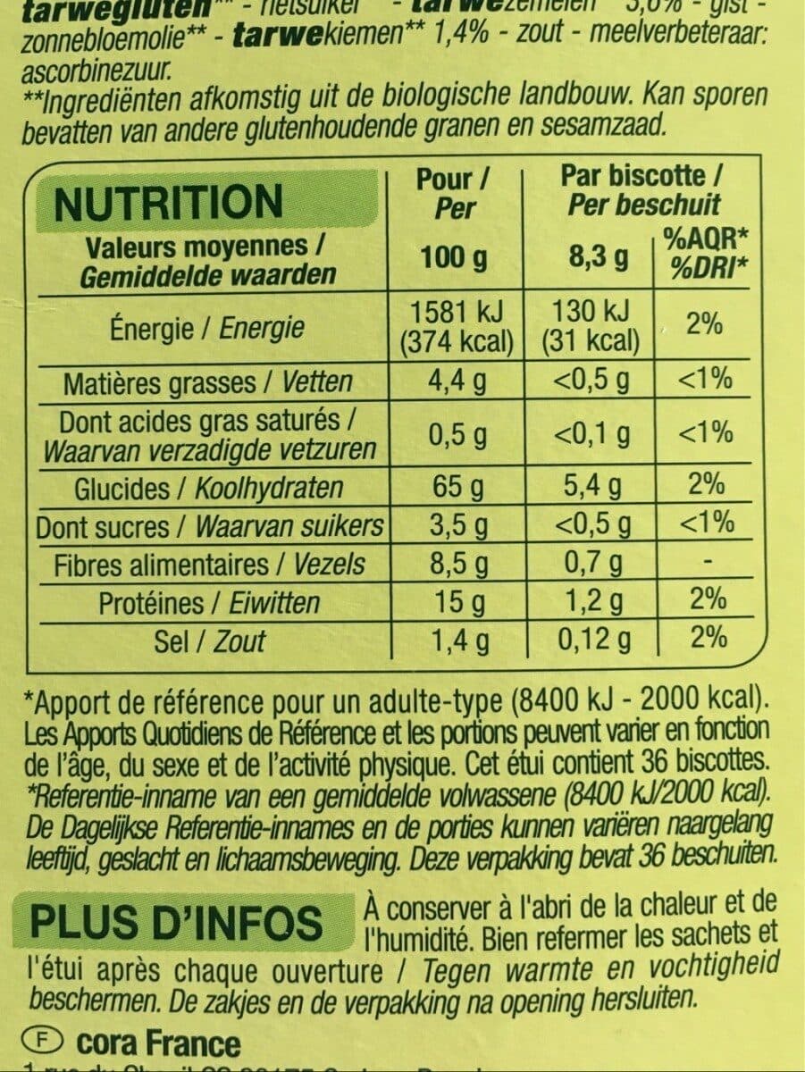 Cora Biscottes son et germe de blé packshot