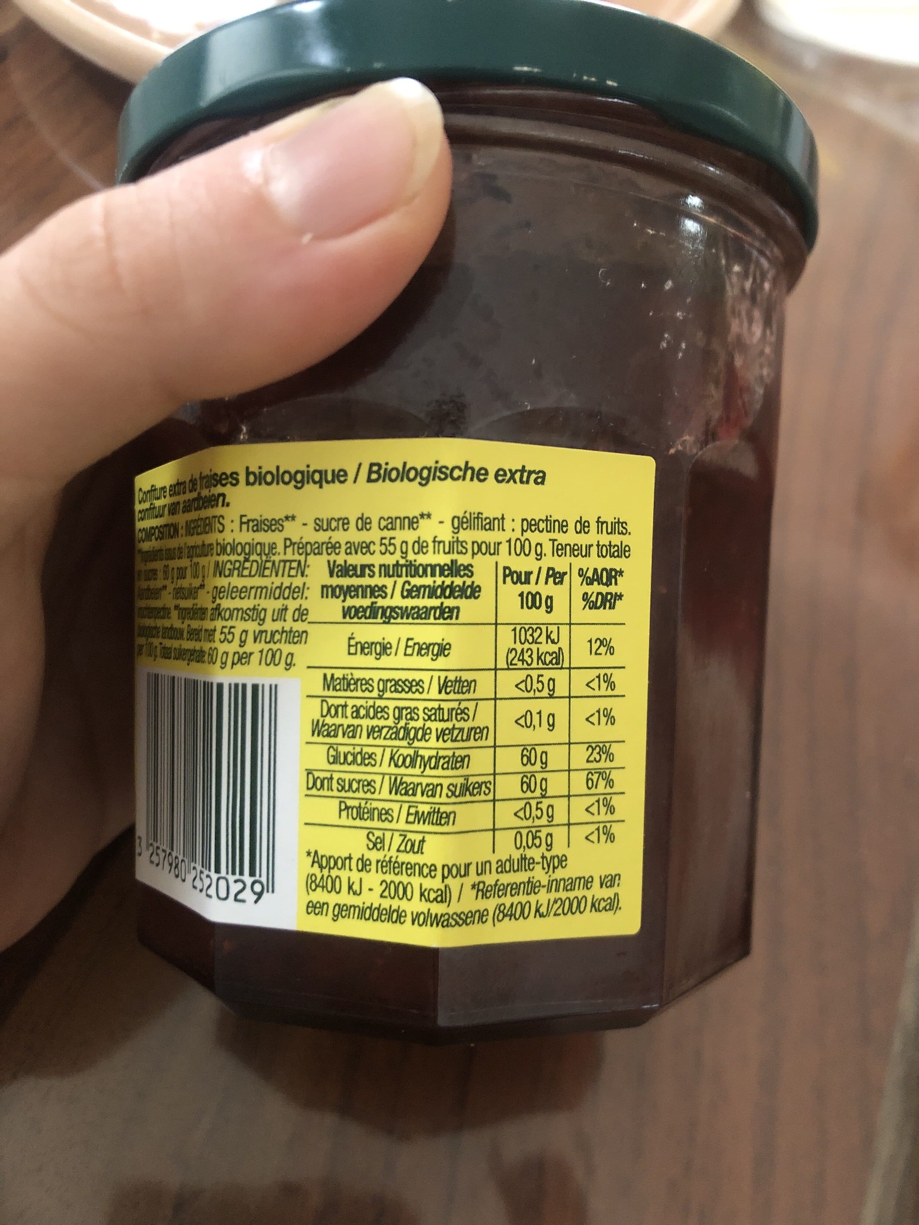 Nature bio Confiture extra de fraise packshot
