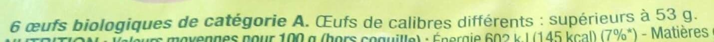 Cora œufs bio nature packshot