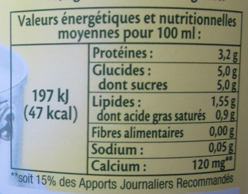 Nature bio Lait demi-écrémé bio packshot
