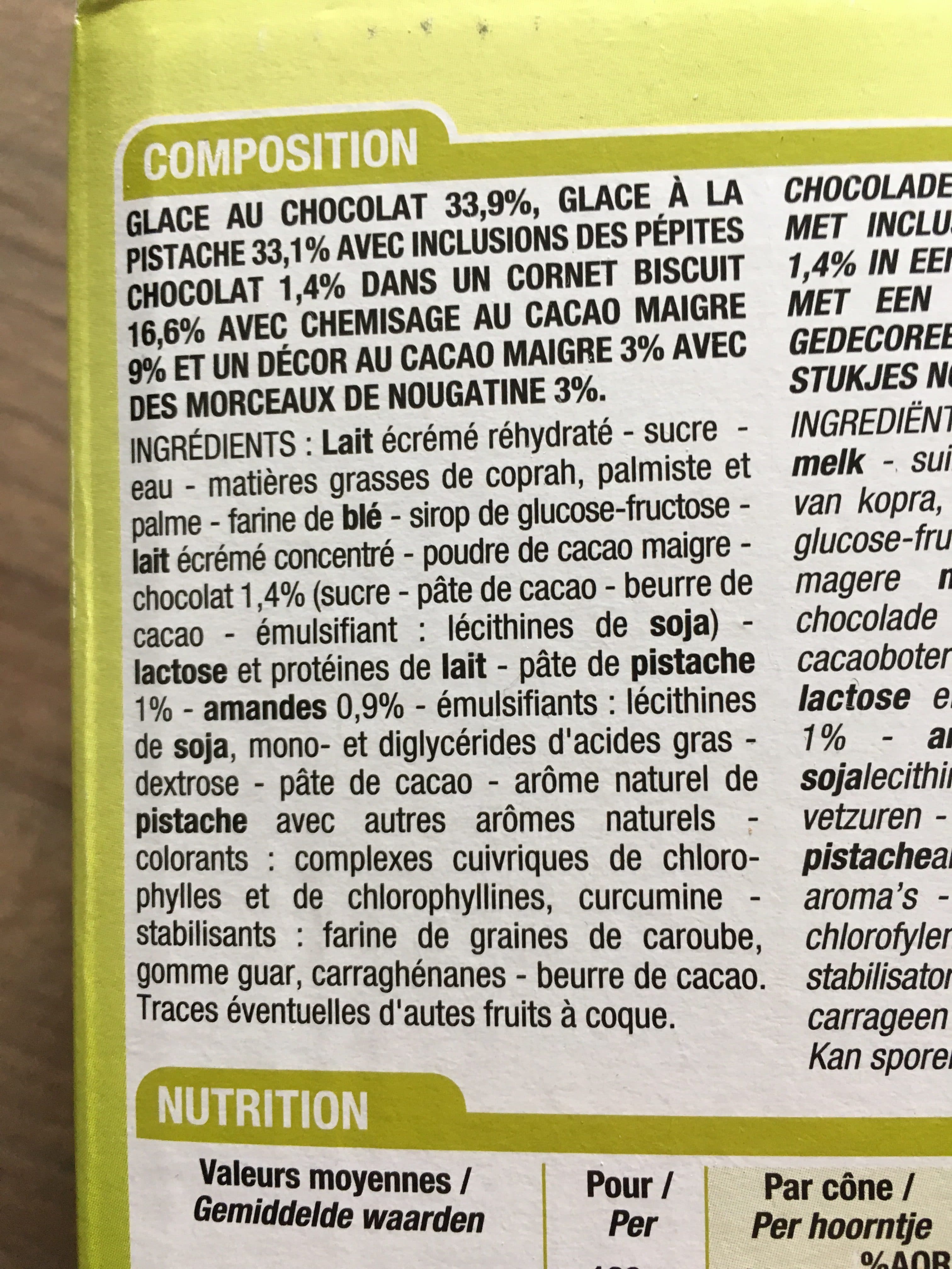 Cora Cônes Chocolat / Pistache Feuilleté 6 Fois 120 Millilitres 6 Fois 120 Millilitres packshot