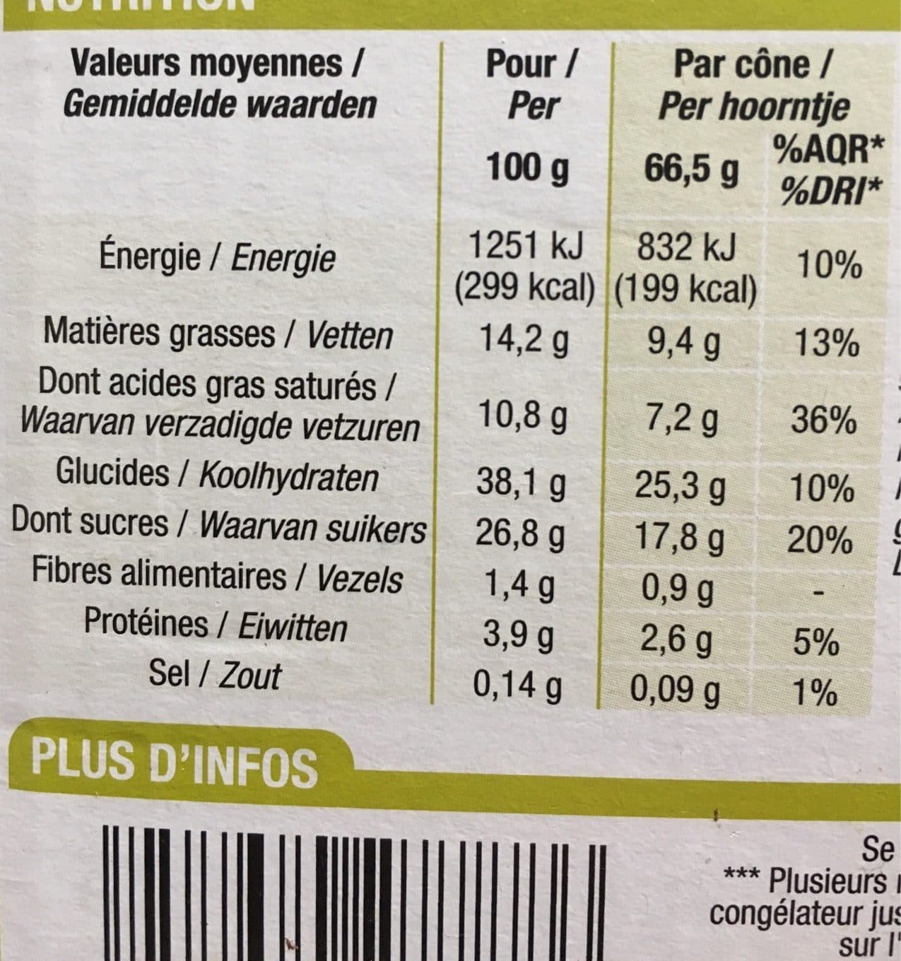 Cora Cônes Chocolat / Pistache Feuilleté 6 Fois 120 Millilitres 6 Fois 120 Millilitres packshot