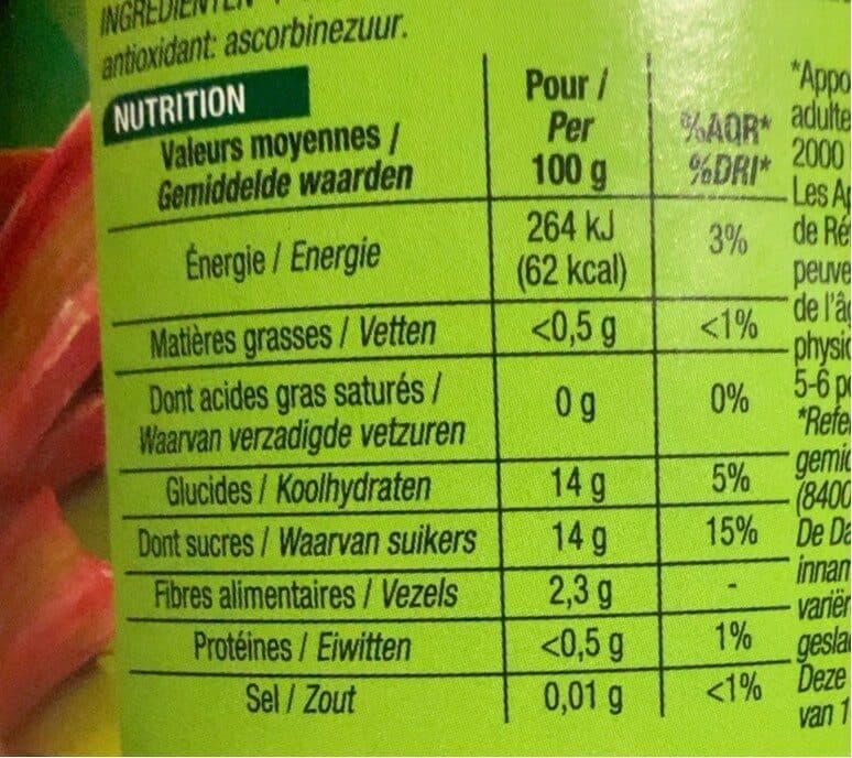 Open Food Facts Compote Rhubarbe Morceaux packshot