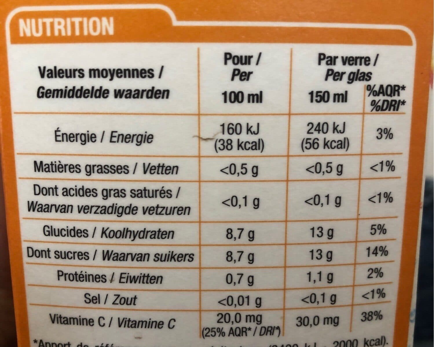 cora pur jus orange avec pulpe packshot