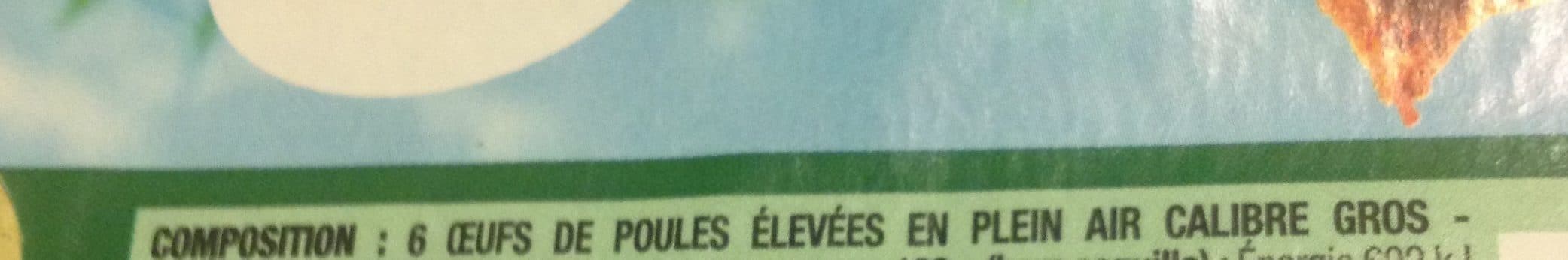 Cora 6 oeufs de poules élevées en plein air packshot