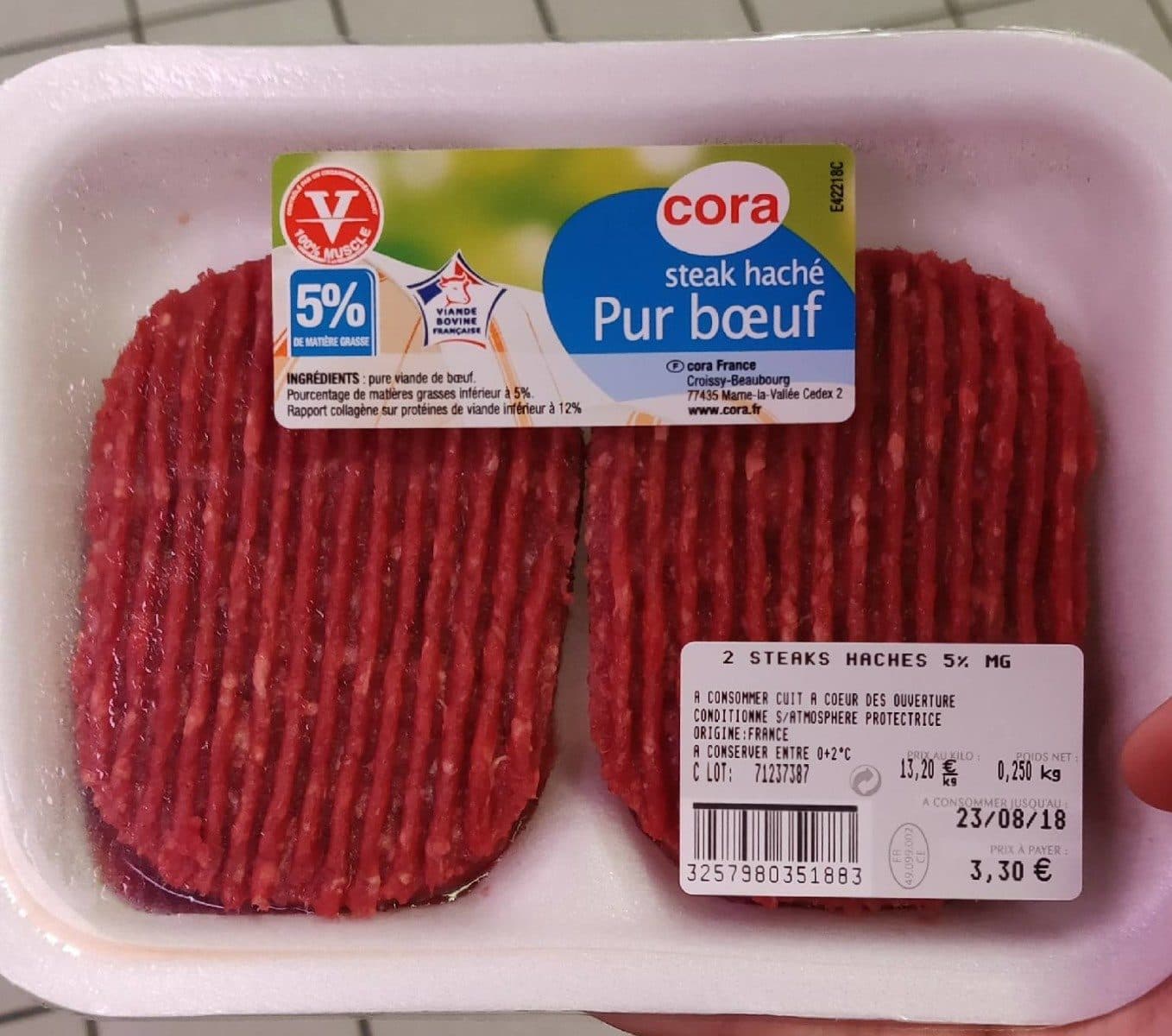 Cora Steak haché pur boeuf (5%) packshot