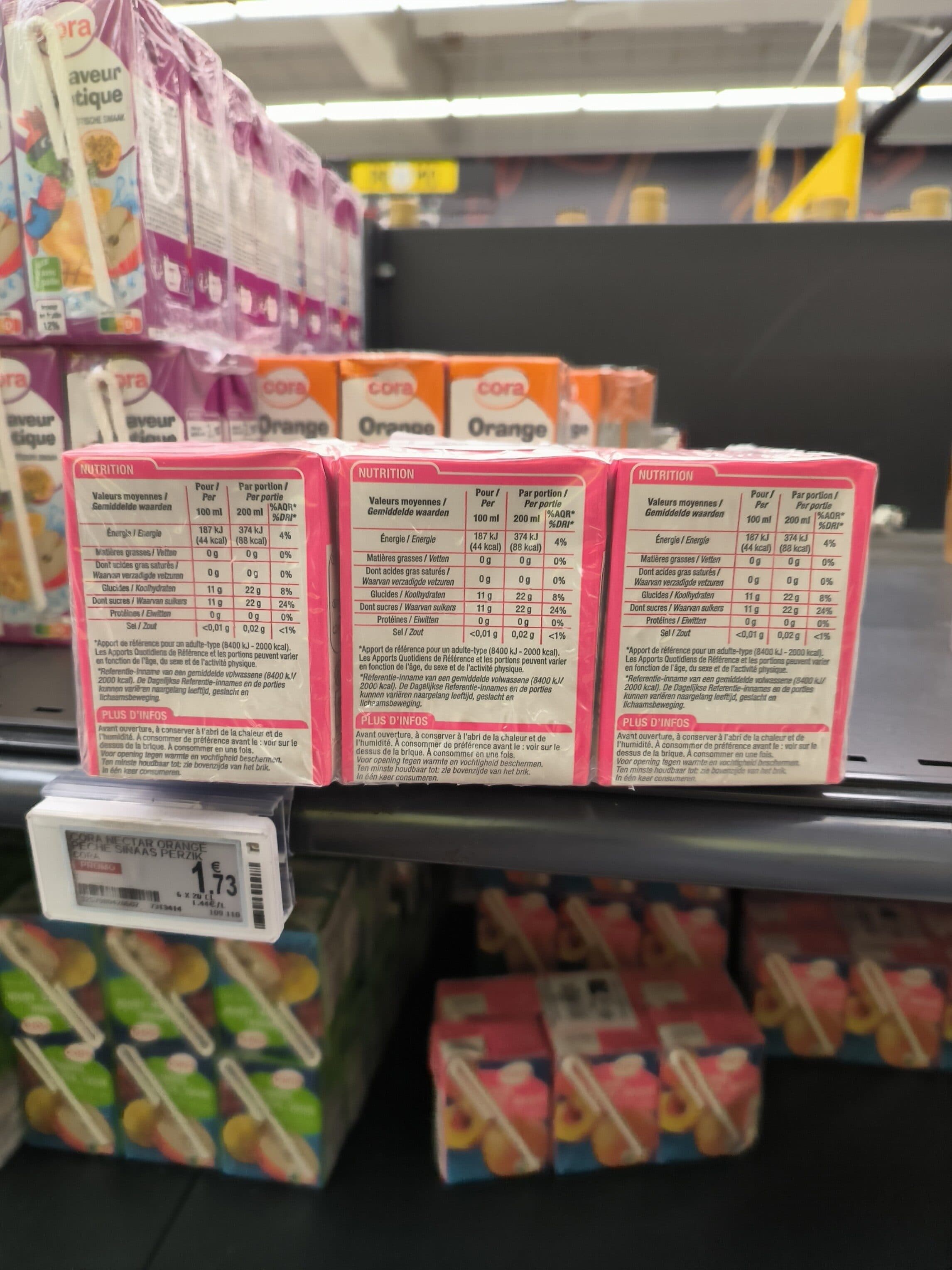 Cora Nectar Orange-abricot, 6 Fois 20 Centilitres, Marque Cora packshot