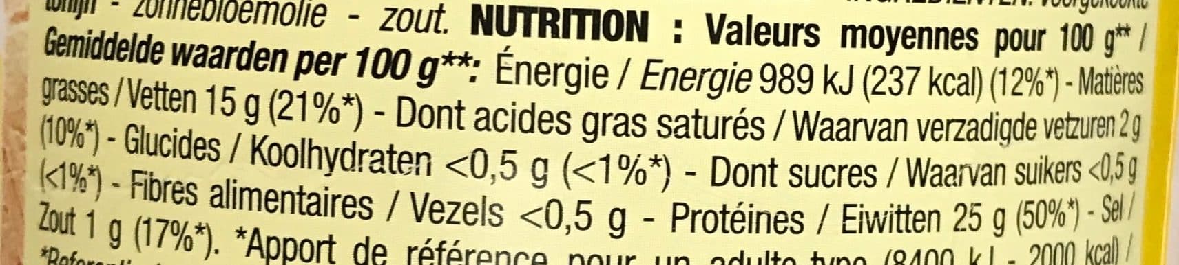 Cora Thon entier à l'huile de tournesol packshot