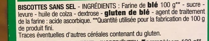 Cora Biscottes sans Sel packshot