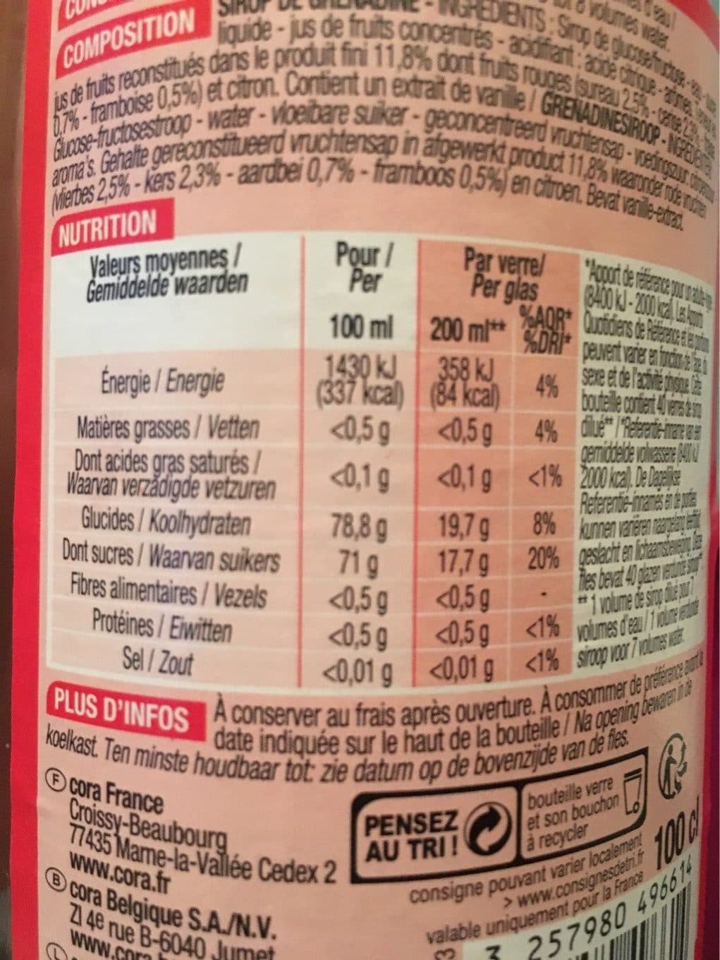 Cora Sirop de grenadine packshot