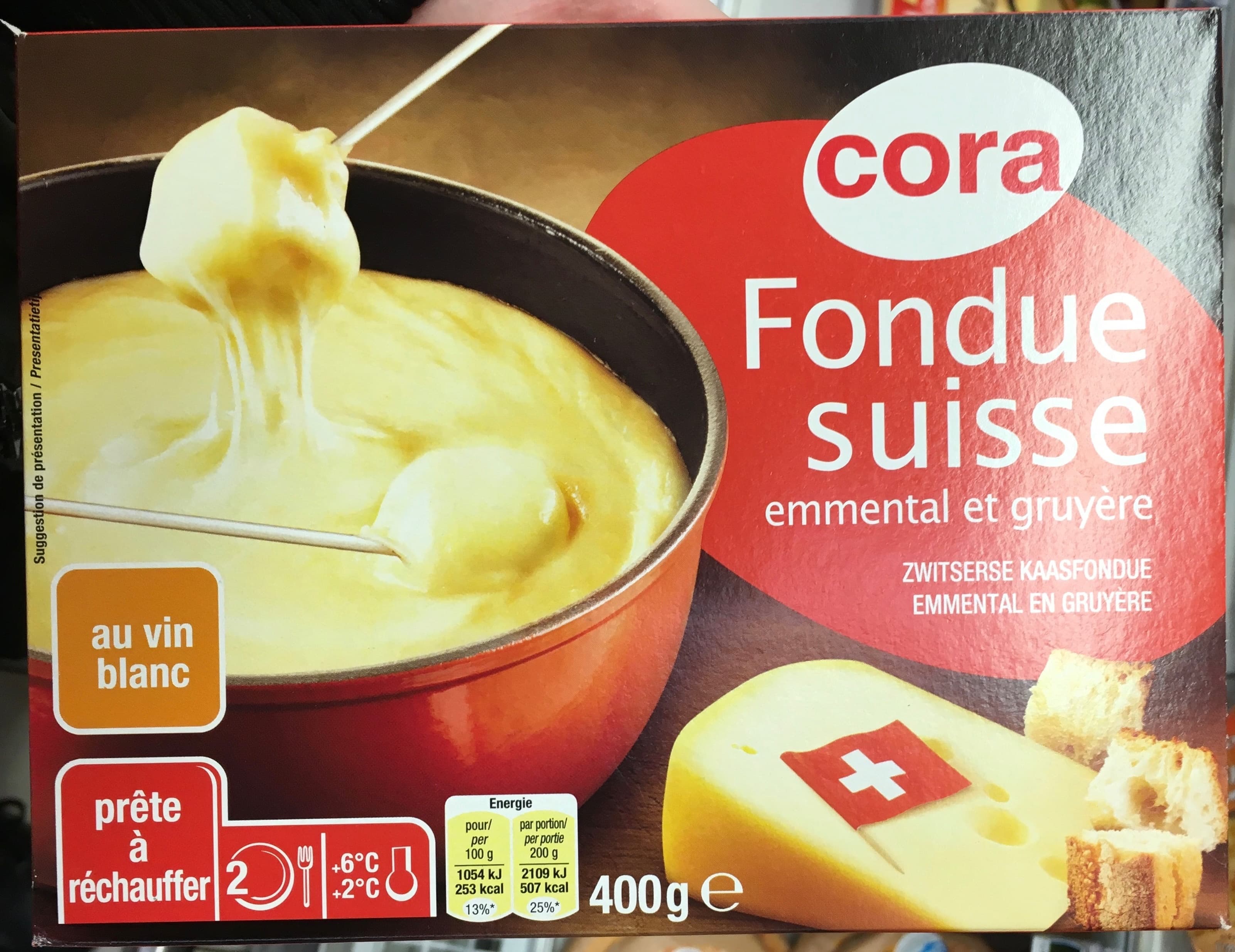 Cora Fondue Suisse Emmental et Gruyère au Vin Blanc (16,5% MG) packshot