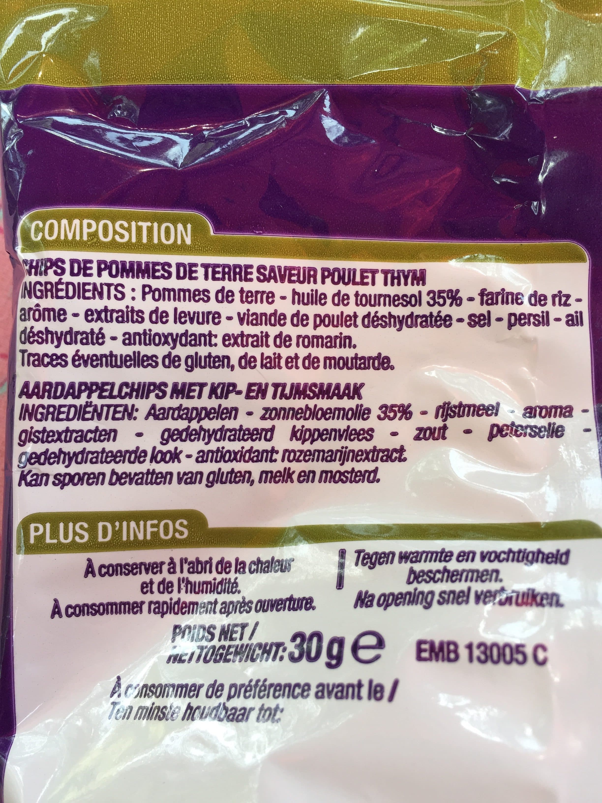 Cora Chips Saveur Poulet et Thym packshot