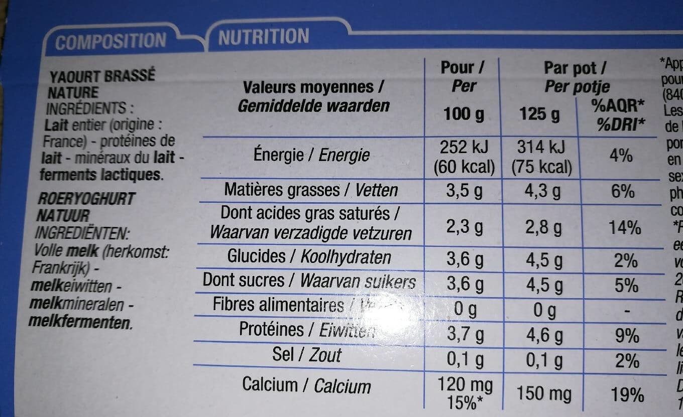 Cora Yaourt Brassé Nature, Pack De 16 Fois 125 Grammes, Marque Cora packshot