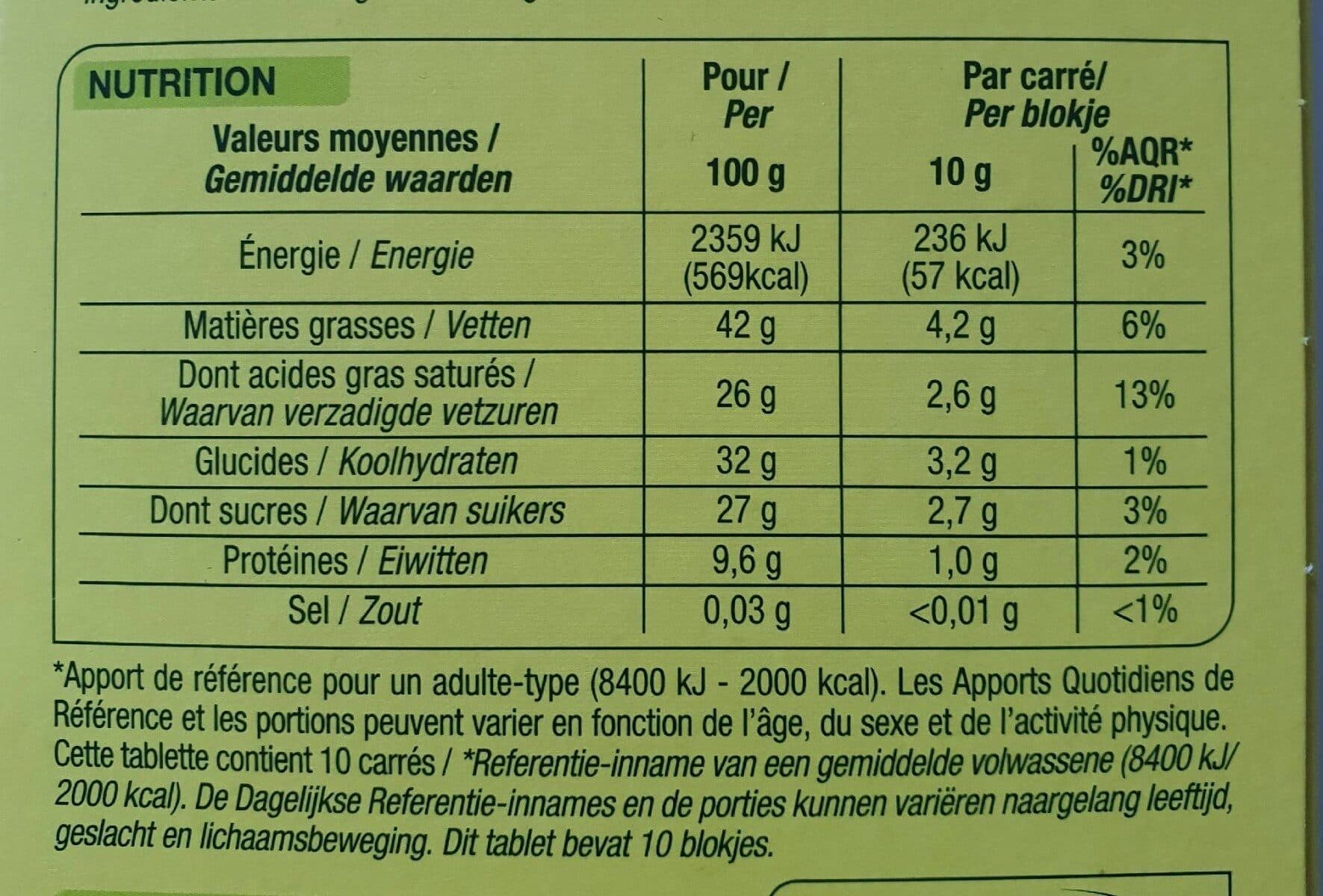Cora Chocolat noir Nature bio packshot