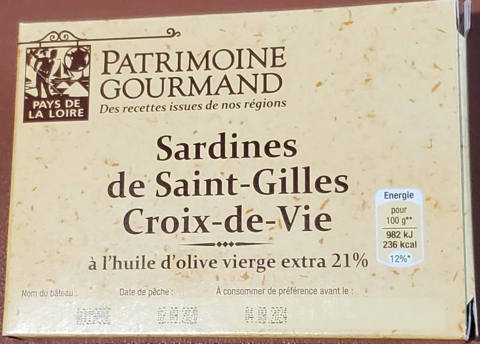 Patrimoine Gourmand Sardines de Saint-Gilles-Croix-de-Vie packshot