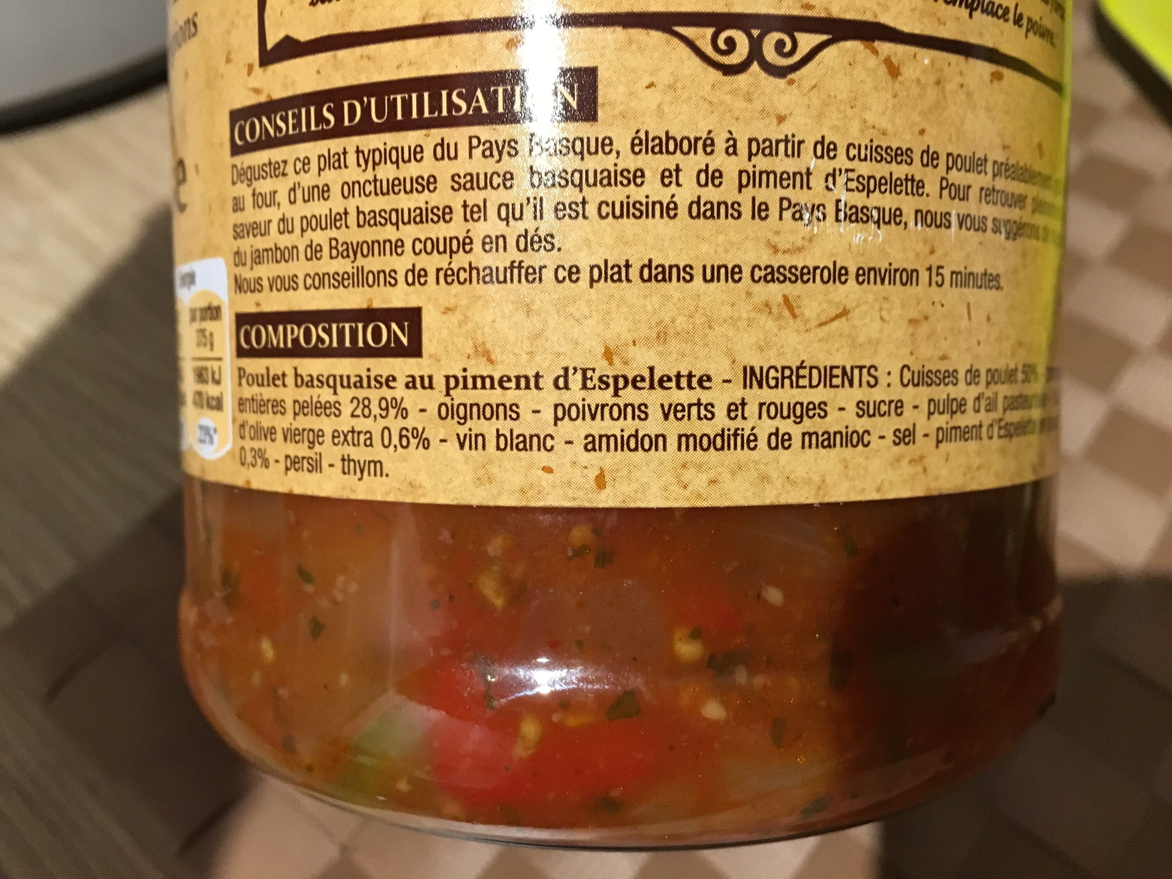 Patrimoine gourmand Poulet basquaise packshot