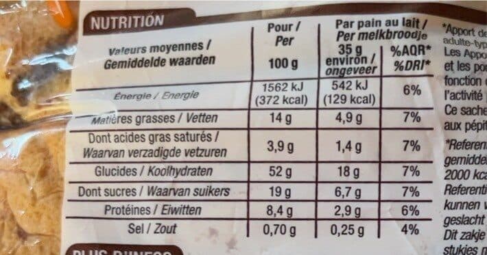 Cora Pains au Lait Pépites de Chocolat packshot