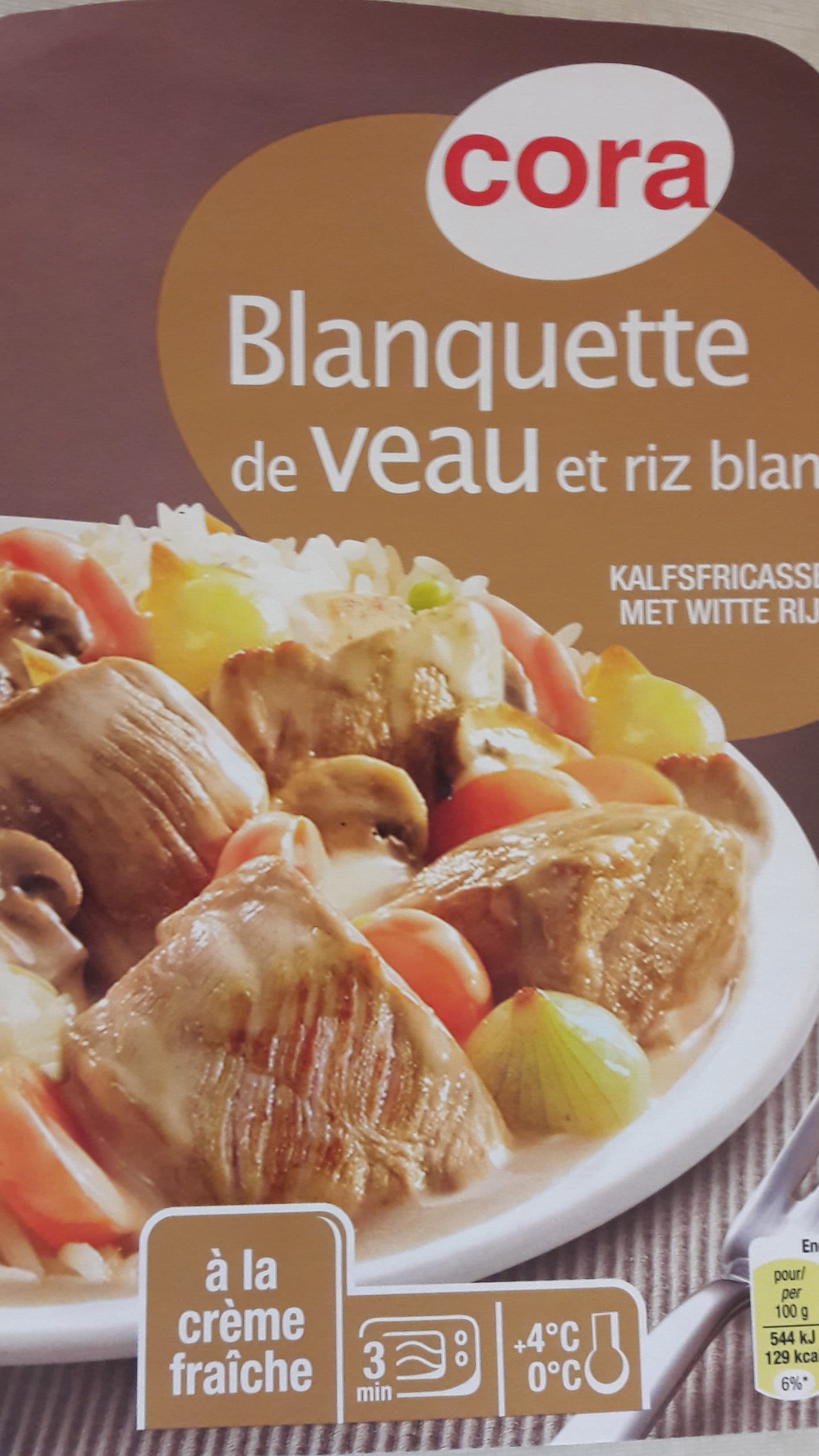 Cora Blanquette veau riz blanc packshot