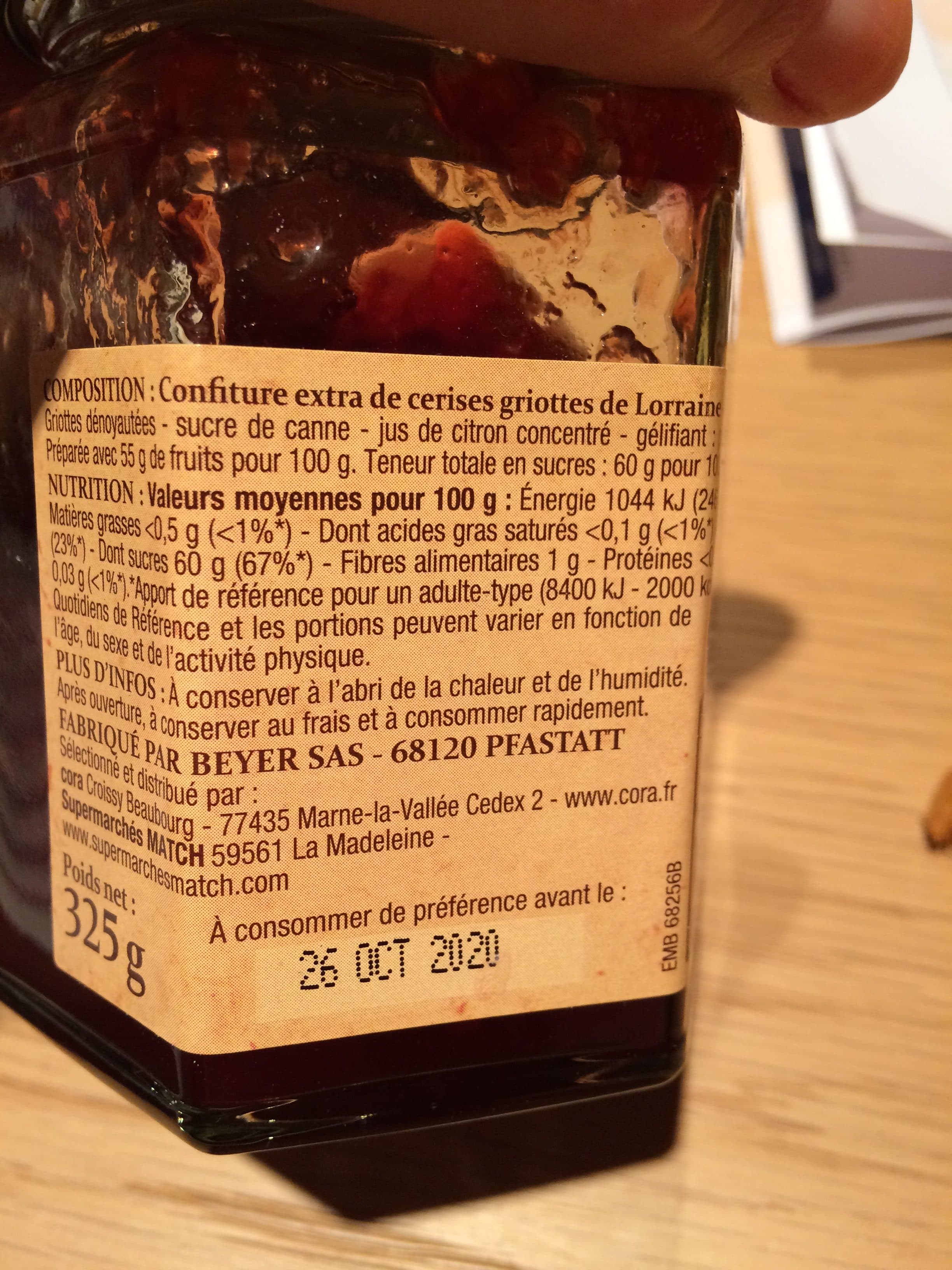 Patrimoine gourmand Confiture Cerises Griottes De Lorraine packshot