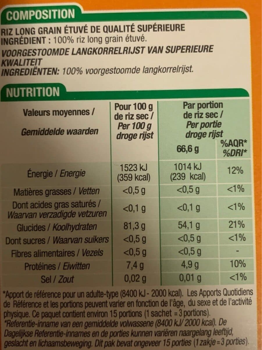 Cora Riz long grain étuvé de qualité supérieure packshot