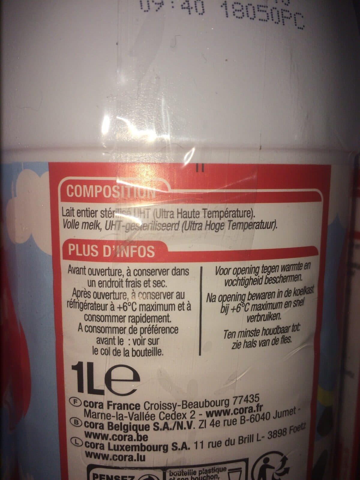 Cora Lait entier UHT packshot