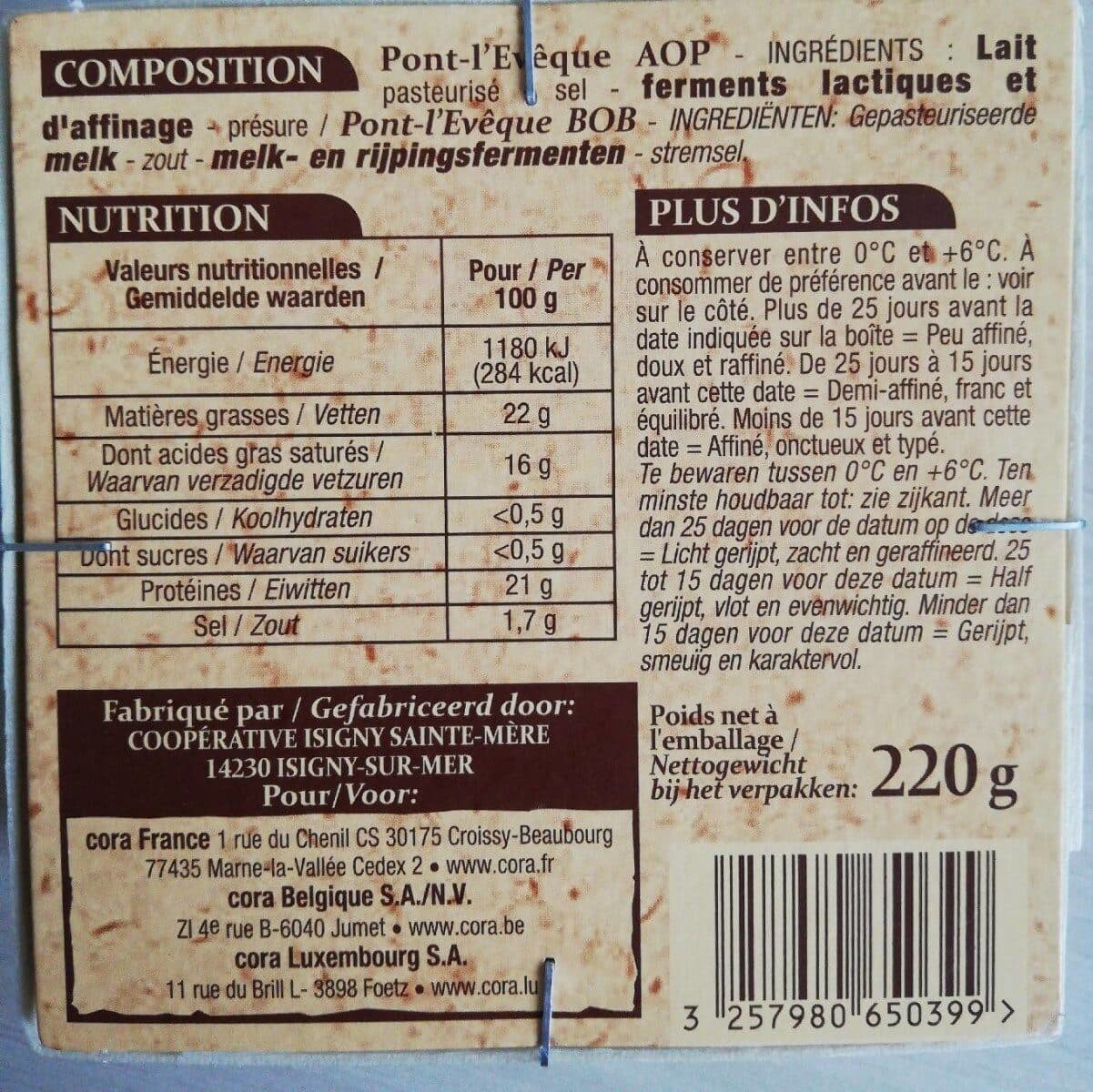 Patrimoine Gourmand Petit-pont L'évêque AOC packshot
