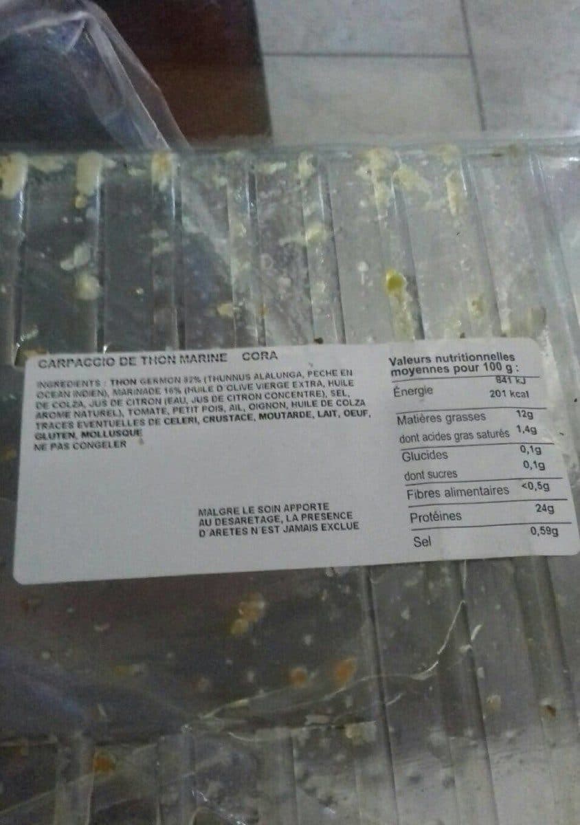 Cora Carpaccio de thon marine packshot