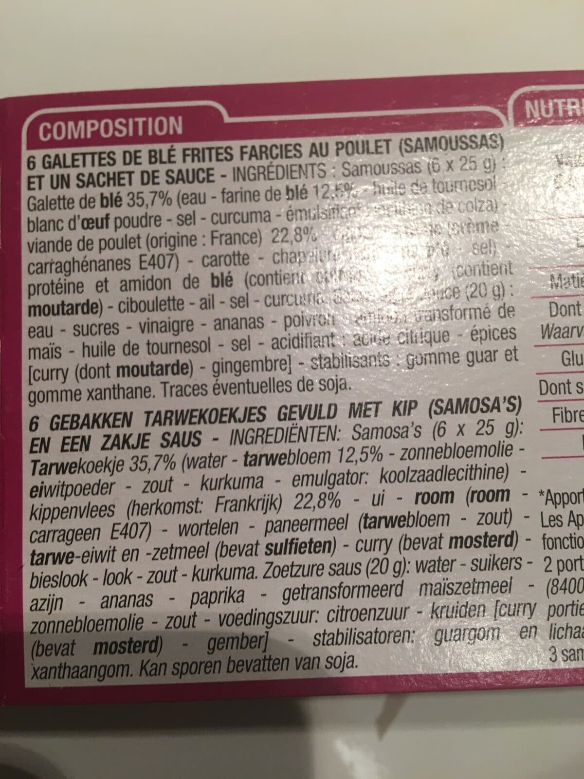 Cora Mini samoussas poulet packshot