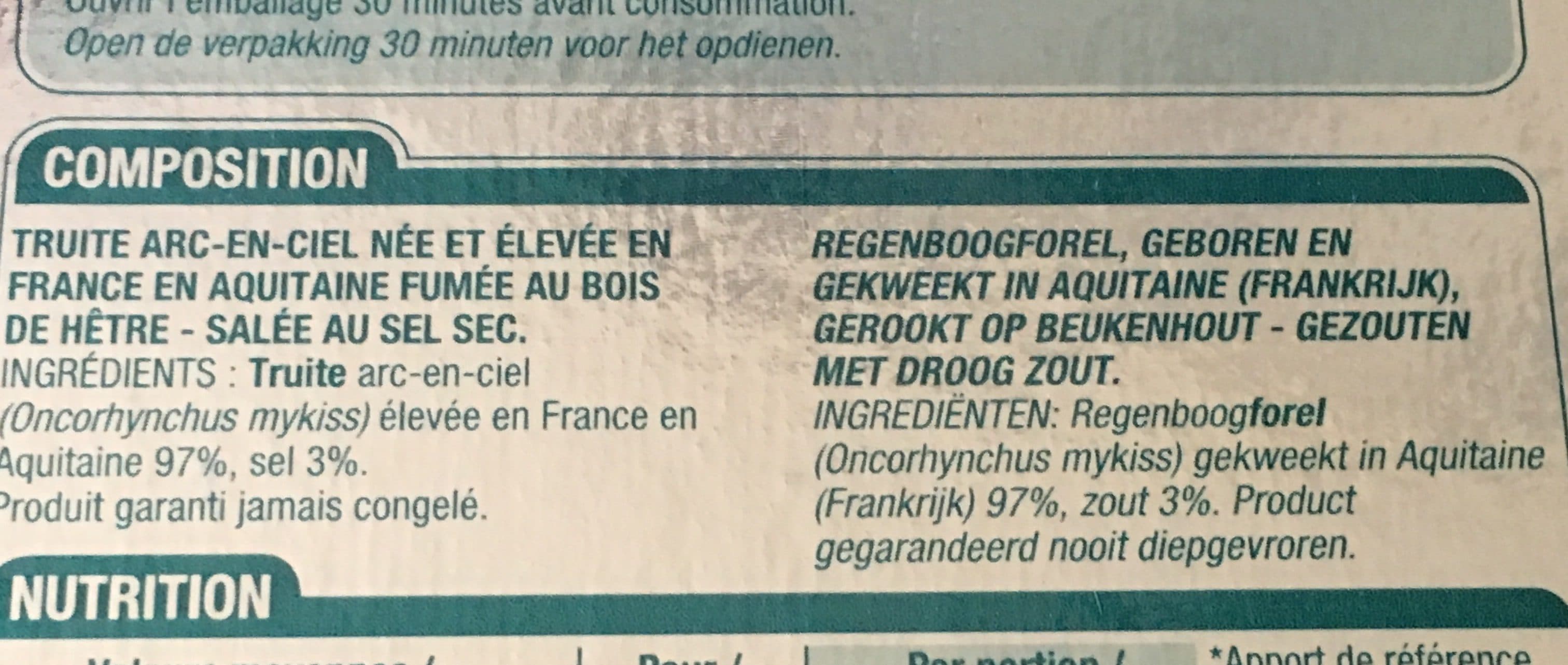 cora Truite fumée d'eau douce packshot