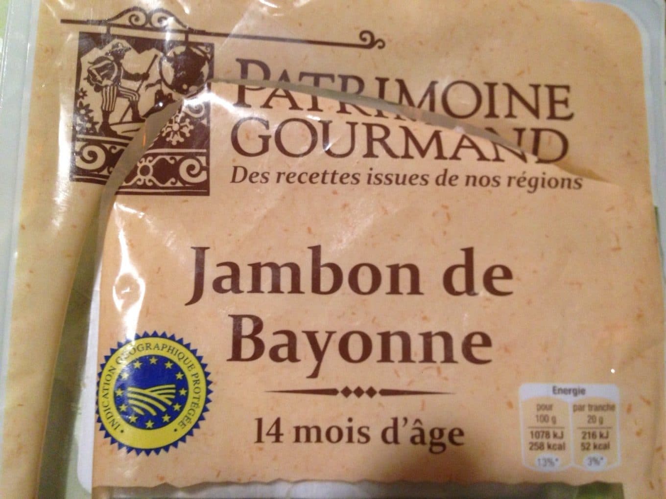 Patrimoine gourmand Jambon De Bayonne Igp (14 Mois D'âge) packshot