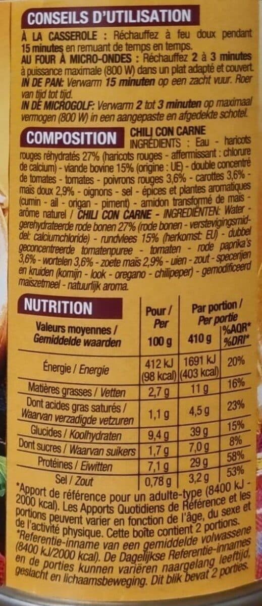 Cora Chili con carne packshot