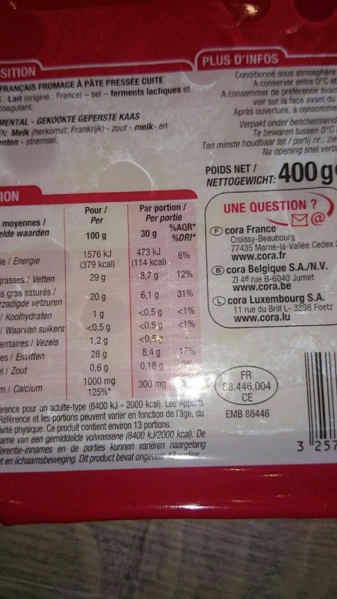 Cora Emmental français packshot