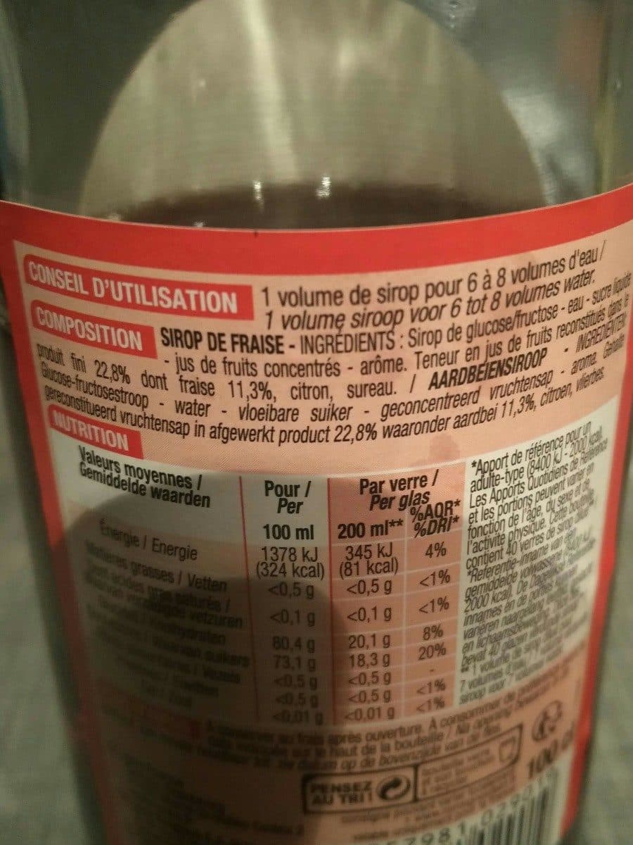 Cora Sirop Fraise packshot