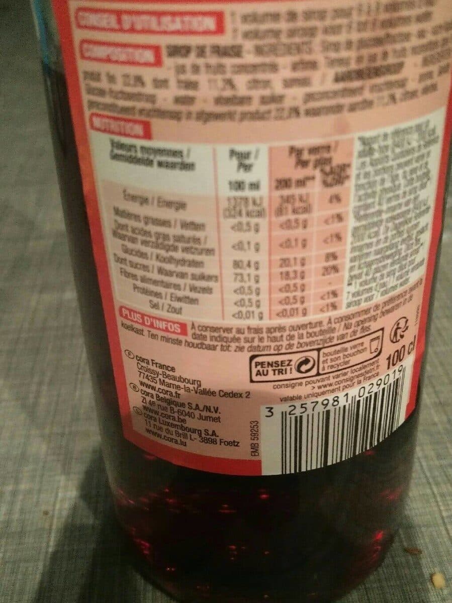 Cora Sirop Fraise packshot