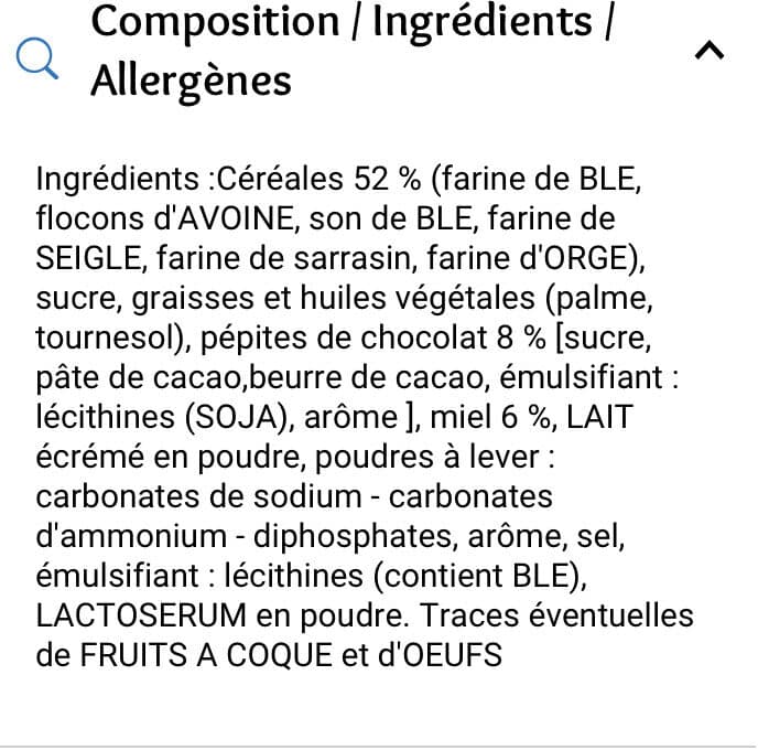 Cora Biscuits pour le Petit déjeuner miel & chocolat packshot
