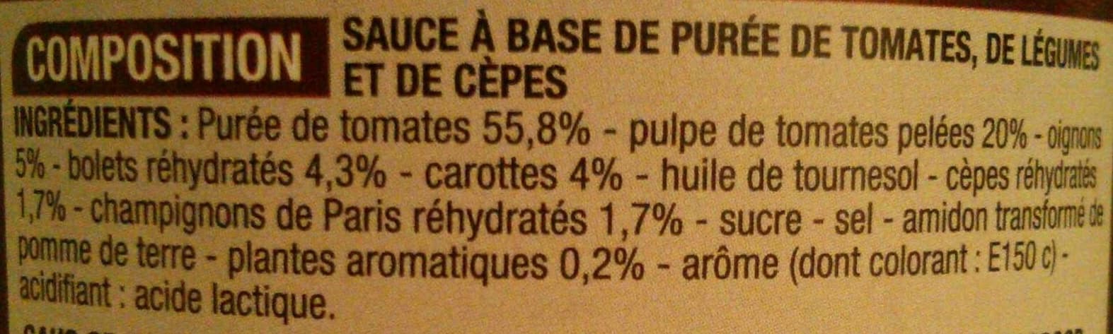 Cora Sauce tomate aux Cèpes packshot