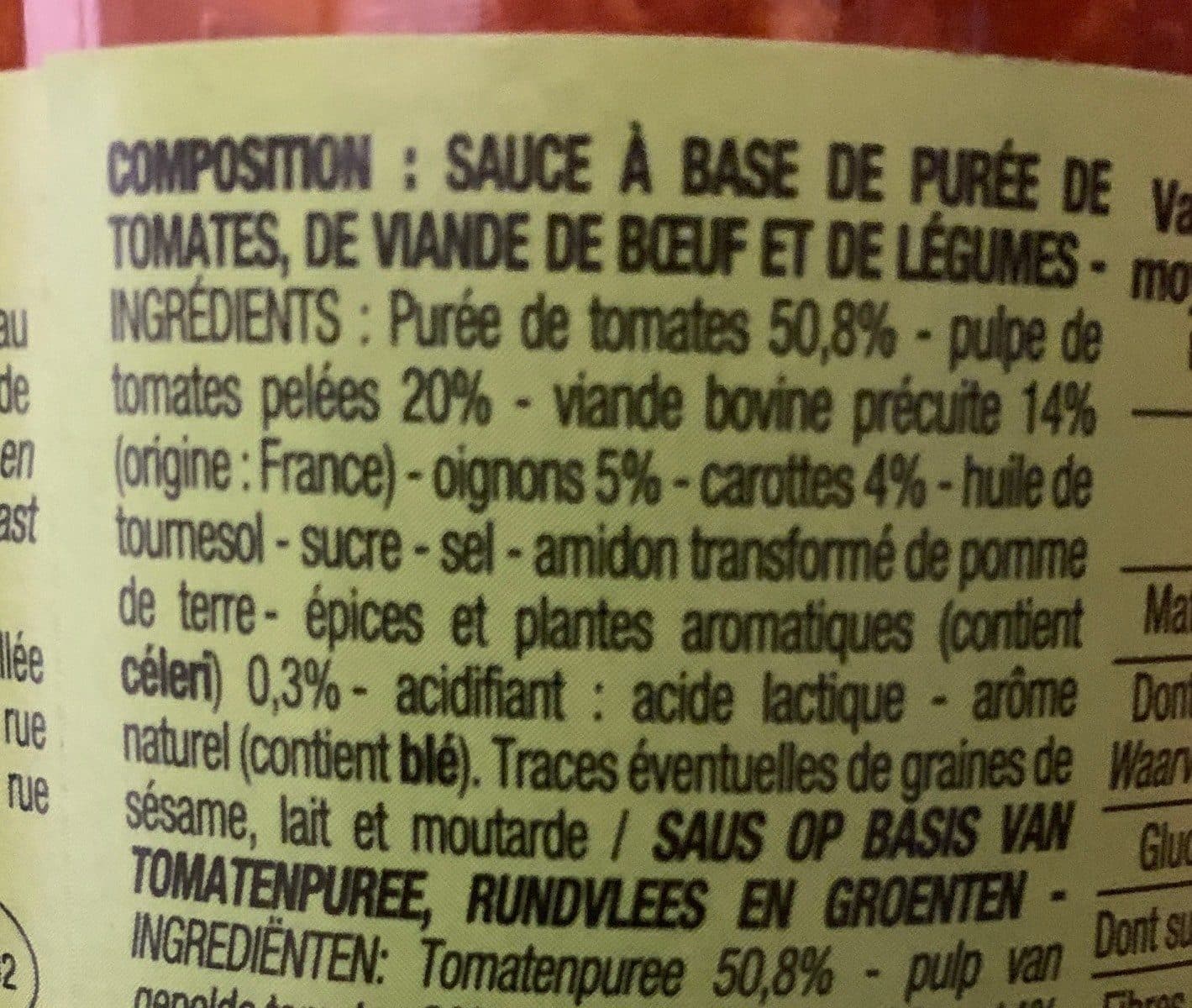 Cora Sauce Tomate Bolognaise packshot