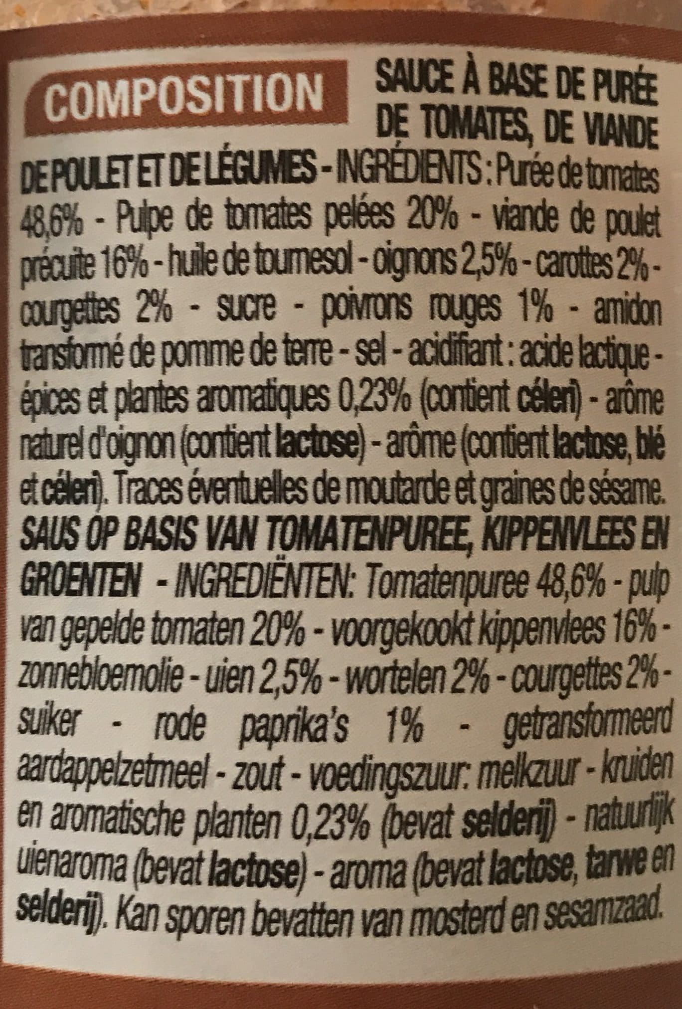 Cora Sauce Tomate Au Poulet packshot