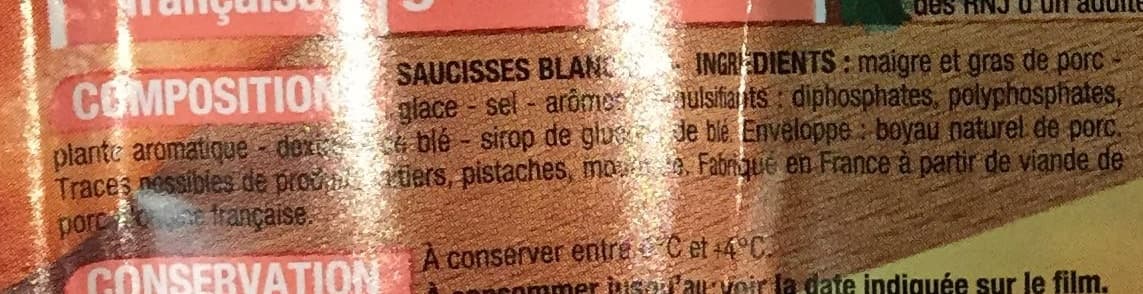 Cora Saucisses blanche cora packshot