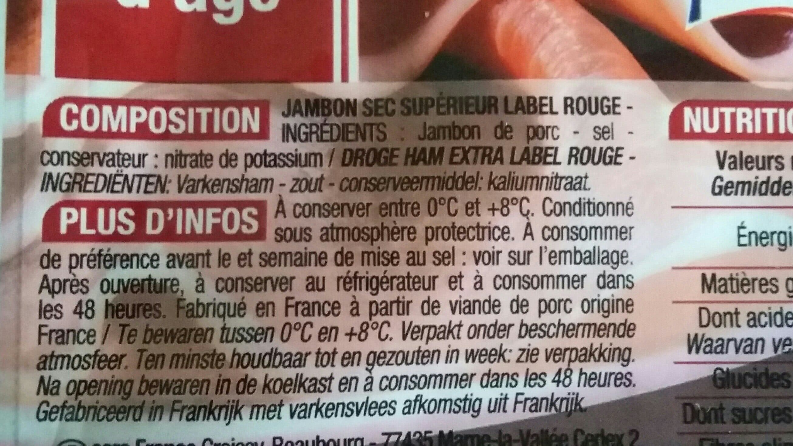 Cora Jambon Sec supérieur packshot