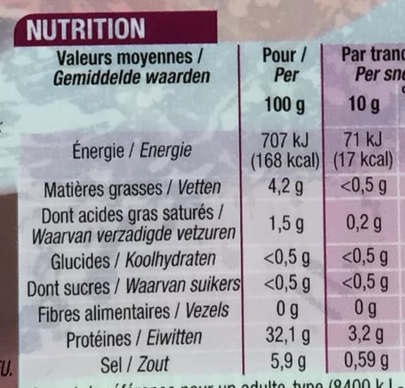 Cora Noix de jambon sèche (10 tranches fines) packshot
