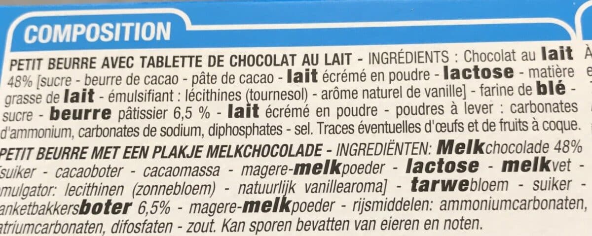 Cora Petit beurre chocolat lait packshot