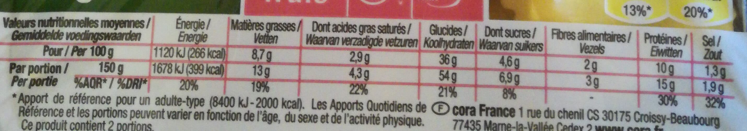 Cora Ravioli Jambon 300 Grammes packshot