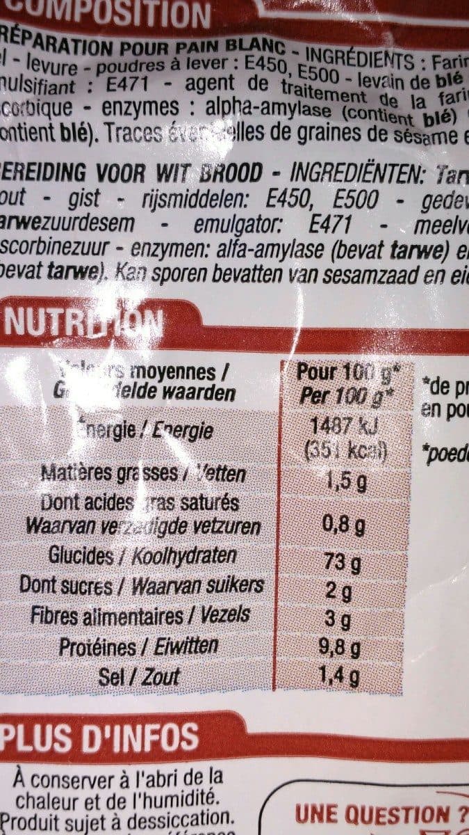 Cora Préparation Pour Pain, 1 Kilo, Marque Cora packshot
