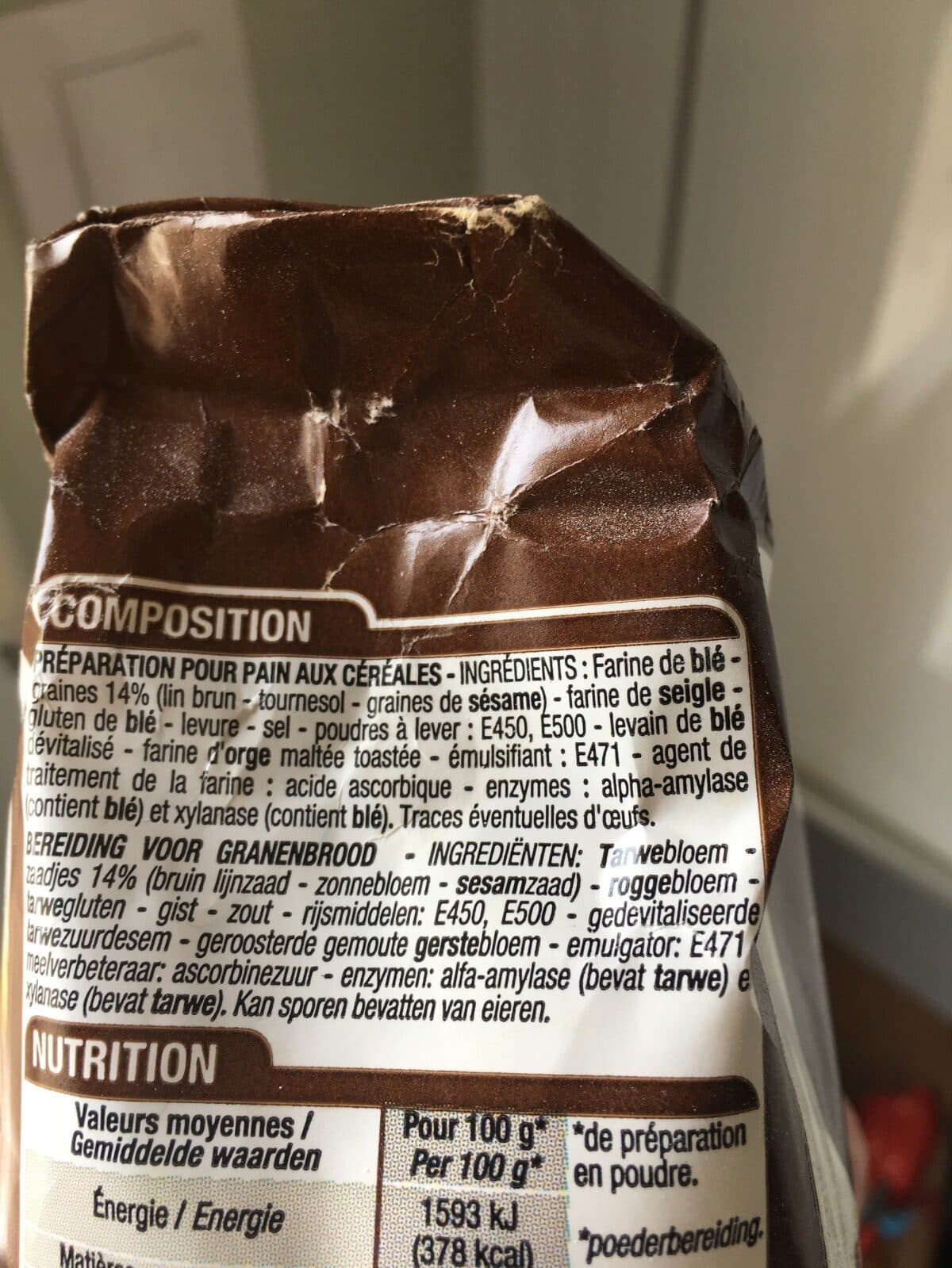Open Food Facts Préparation Pour Pain Multi-céréales 1 Kilo 1 Kilo packshot