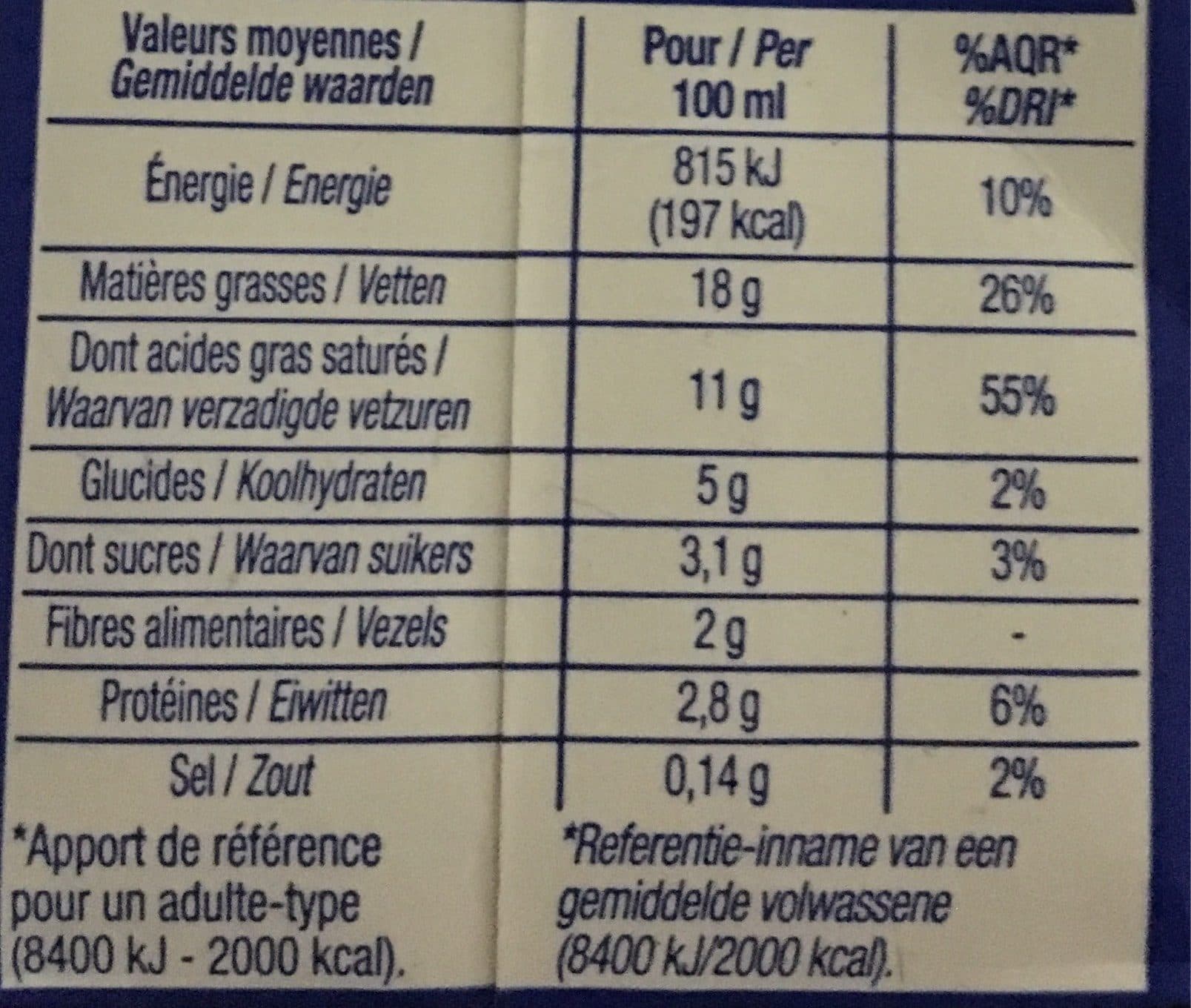 Cora Crème Légère Semi-épaisse 18% De Mat.gr packshot
